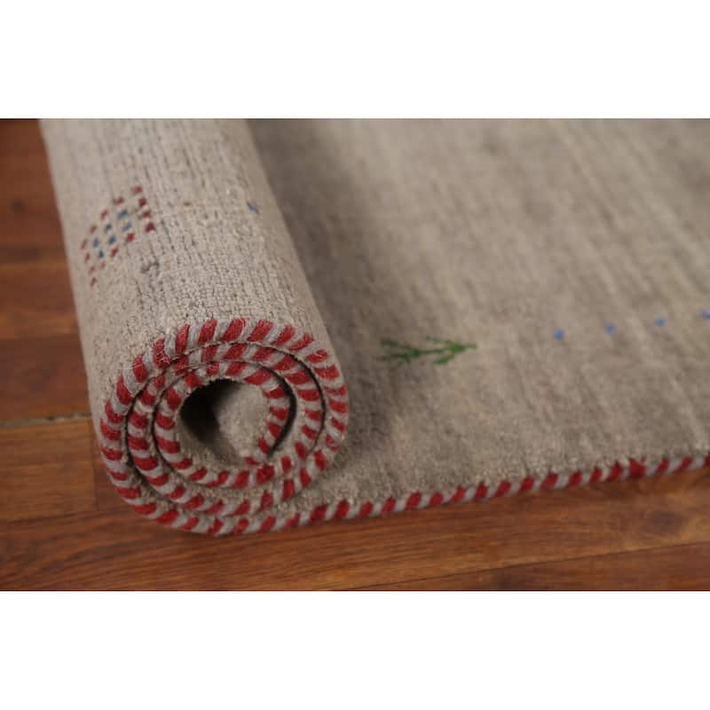 Tribal Gabbeh Indian Accent Rug Handmade Contemporary Wool Carpet - 2'7"x 4'10"
