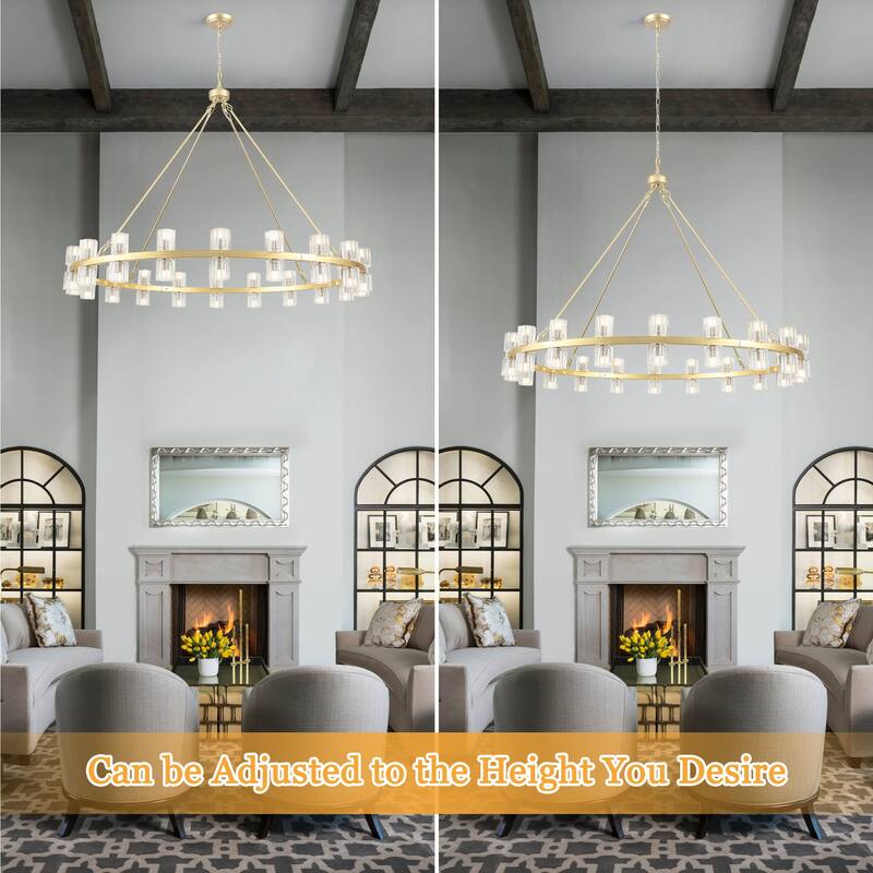 40-light fashionable metal frame wheel light with crystal lampshade bulbs not included
