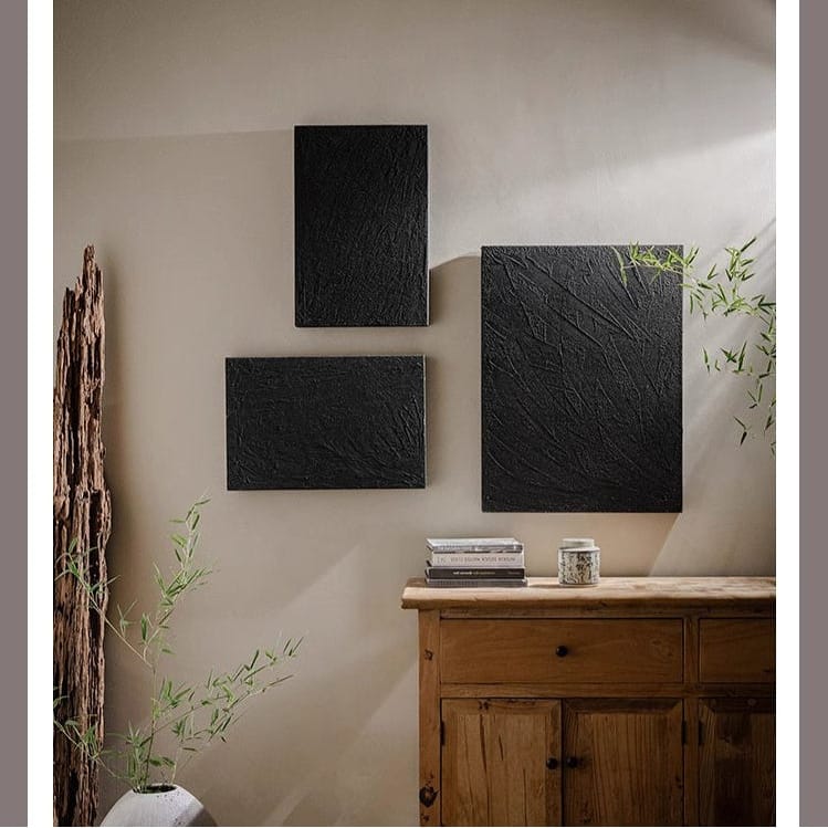 RusticReach Black Textured Wall Art
