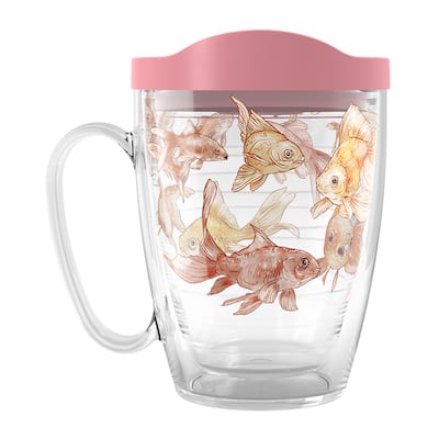 Tervis Here Fishy Fishy Goldfish Made in USA Double Walled Insulated Travel Tumbler, Classic - 16oz Mug