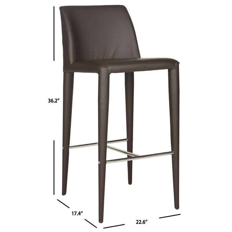 SAFAVIEH Merry Mid-Century 26-inch Black Counter Stool (Set of 2) - 22.6" x 17.4" x 36.2" - 23Wx17Dx36H