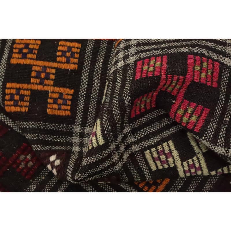 Hand Woven Oriental 100% Wool Carpet Southwestern Tribal Multi-Colored Kilim Area Rug - 11' 2'' X 6' 0''