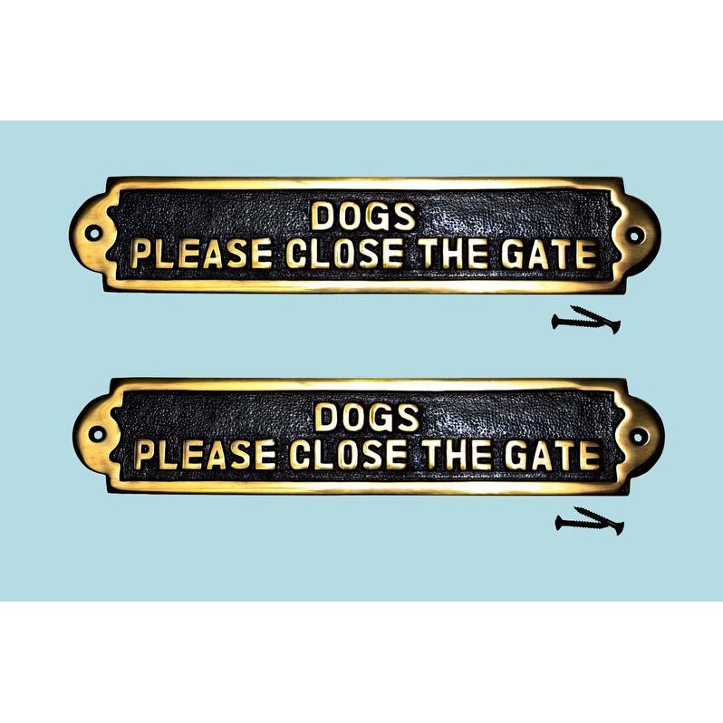 Shop Brass Plaques Please Close The Gate Garden Signs Brass Plate