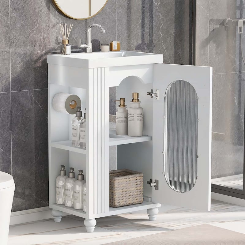 Bathroom Vanity Cabinet with Sink,with Two-tier Shelf,Adjustable Shelf