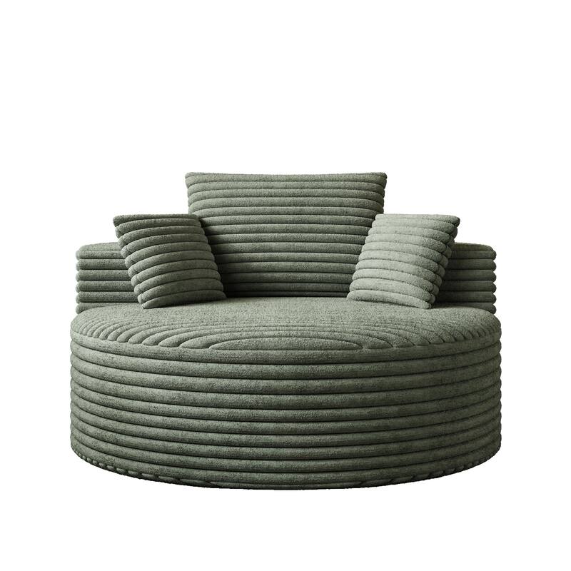 50"L Corduroy Sponge Single Sofa,No Assembly Required,Fluffy Modern Sleeper Chair (Not A Swivel Chair)