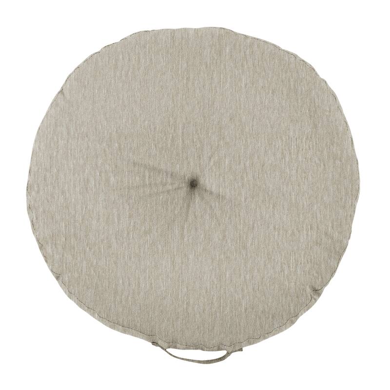 Sorra Home Indoor Textured Tufted Circle Floor Pillow with Handle - 24 in x 24 in x 5 in