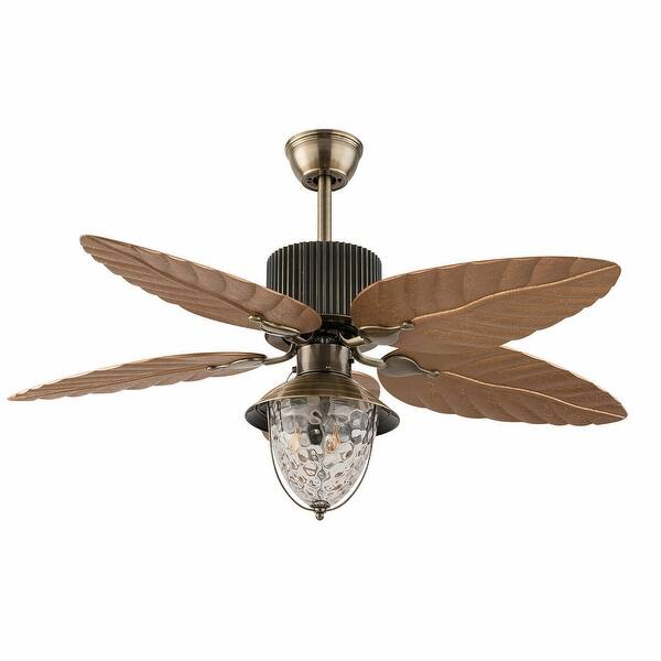 slide 2 of 10, Palm Tropical Reversible Chandelier Ceiling Fan - 52" 52" - Yellow