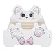 preview thumbnail 15 of 16, Cartoon Twin Wood Platform Kids Bed with Trundle and Cute Headboard for Bedroom, Pink