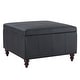 preview thumbnail 53 of 52, Leather Square Storage Ottoman for Living Room, Brown/ Black 30"W x 30"D x 18.1"H