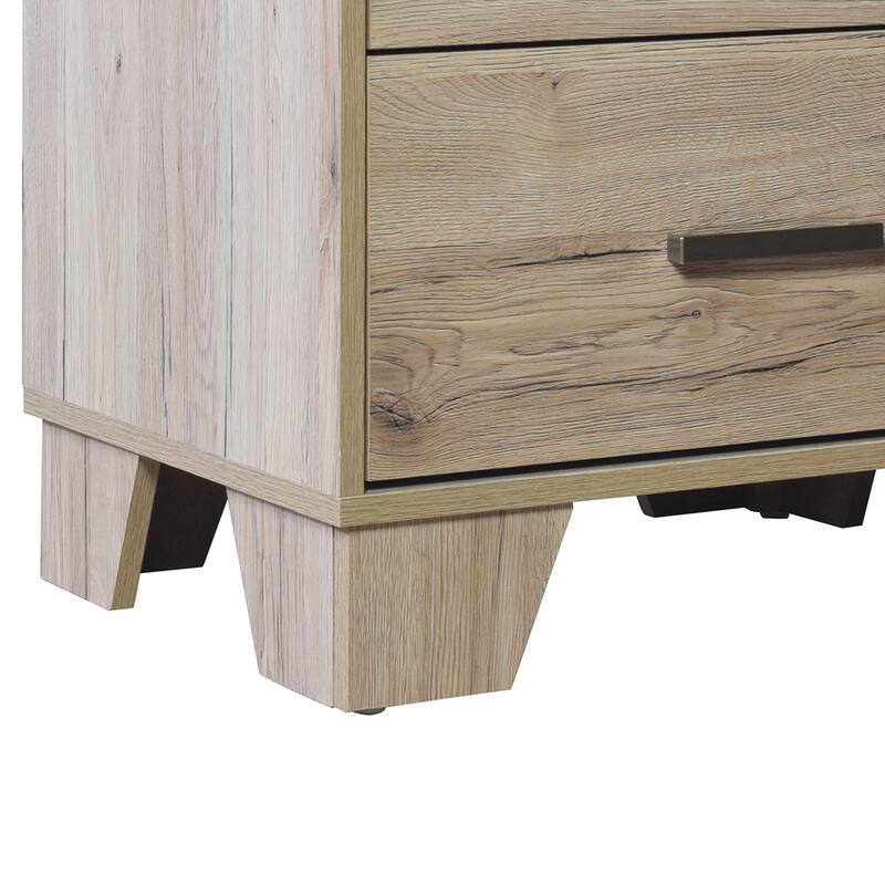 CraftPorch Simple Clean-Lines 2-Drawers Wooden Nightstand