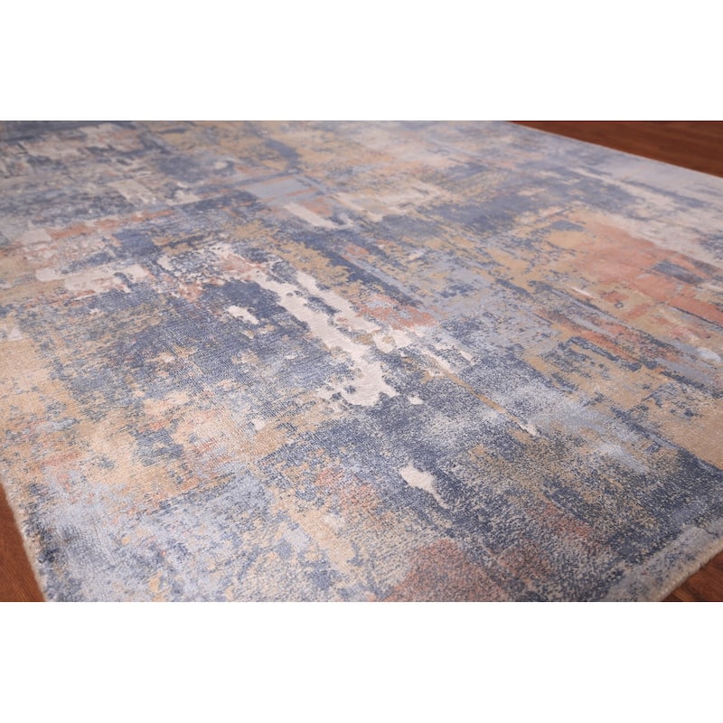 Contemporary Abstract Area Rug Handmade Wool Carpet - 5'4" x 7'6"
