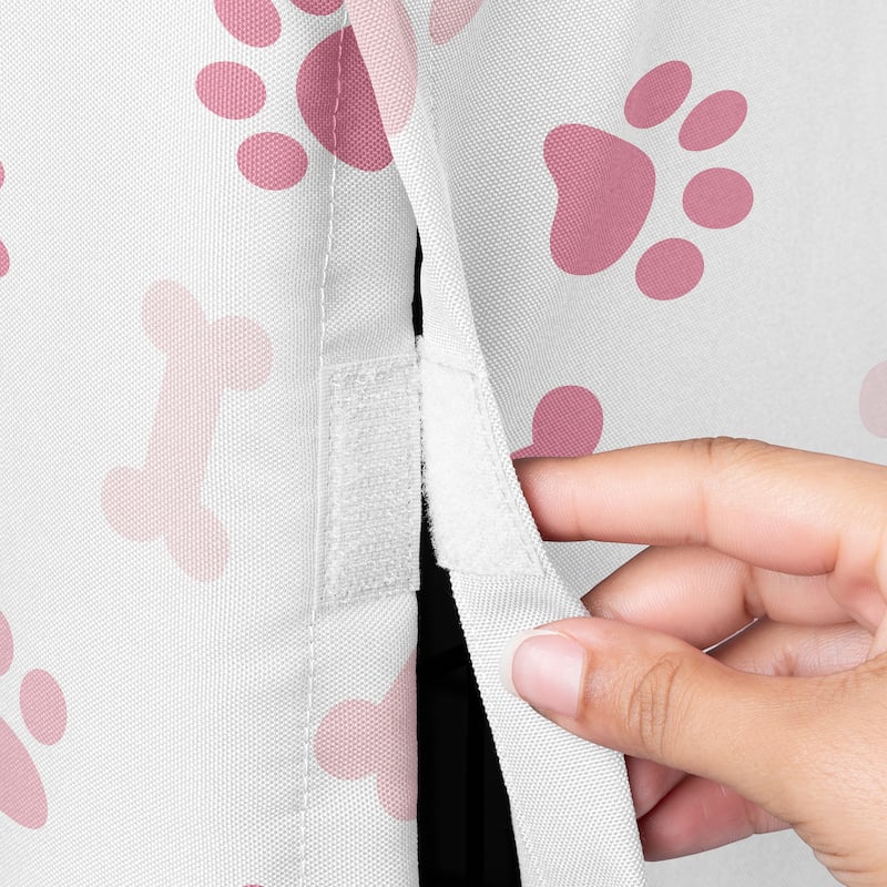 Sweet Jojo Designs Bone Paw Print Girl Dog Crate Kennel Cover 36in. Light and Bright Hot Blush Pink Modern Off White Puppy