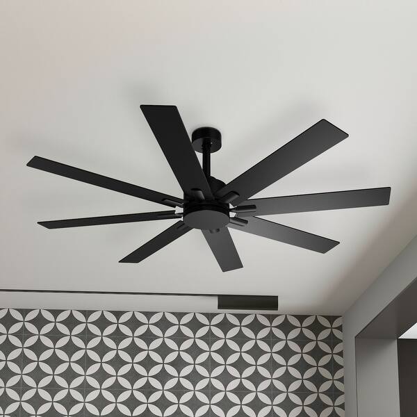 slide 2 of 6, Timechee 65" 8-Blade Metal Ceiling Fan with Remote Control and Timing - 65 inches
