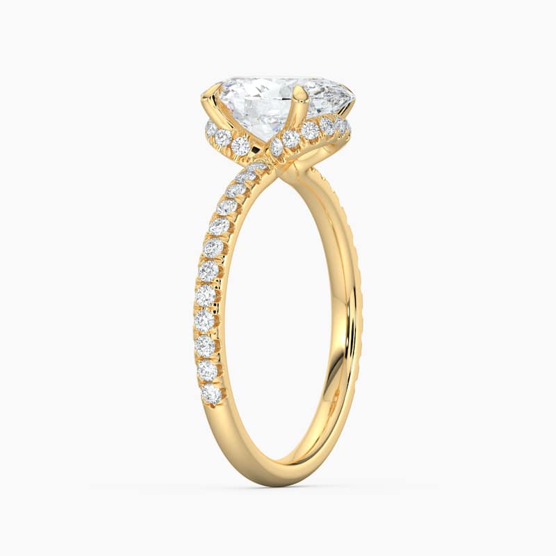 Auriya 14k Gold Oval Lab Grown Unique Loop Diamond Halo Engagement Ring 1.00 to 5.00 ct. tw. (F-G, VS)