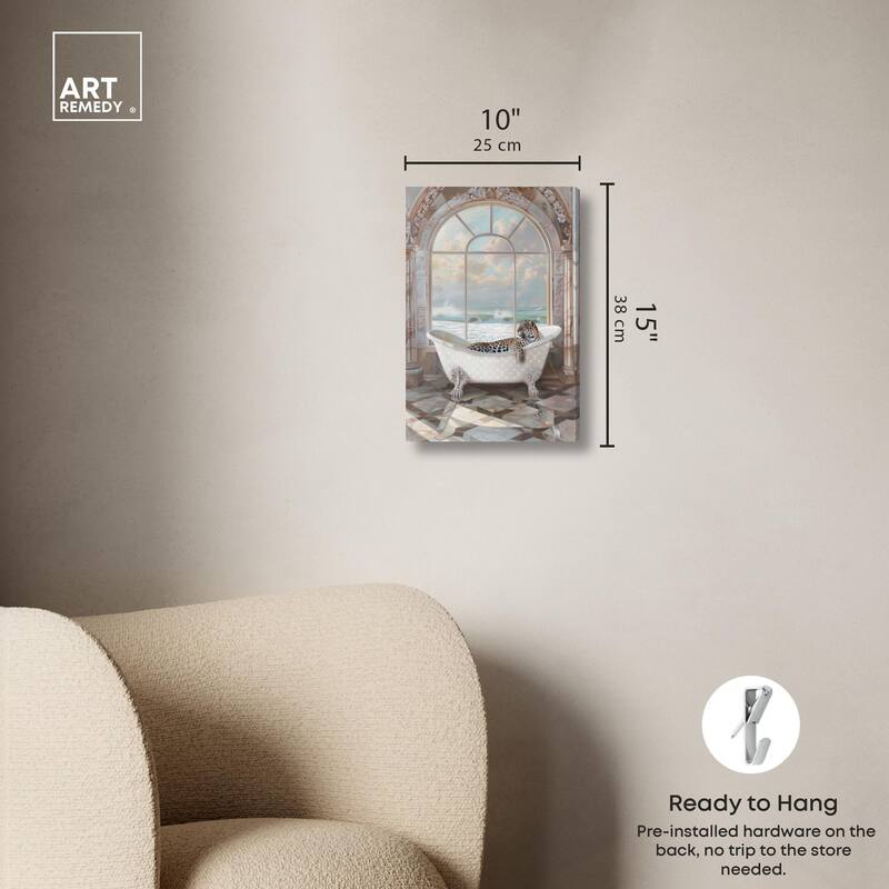 Jaguar Arch Bathroom Glam Canvas by Art Remedy, Gallery Wrapped