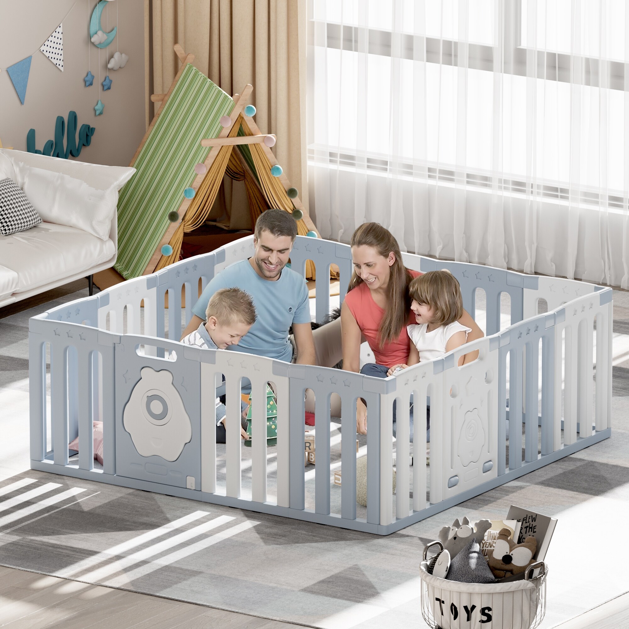 Multi colored 2025 play yard