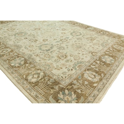 Traditional Multi-Colored Hand-Knotted Wool Area Rug