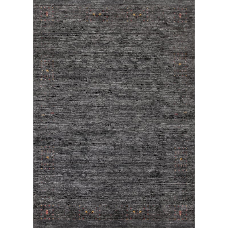 Striped Gabbeh Oriental Area Rug Wool Carpet - 8'9" x 11'6"