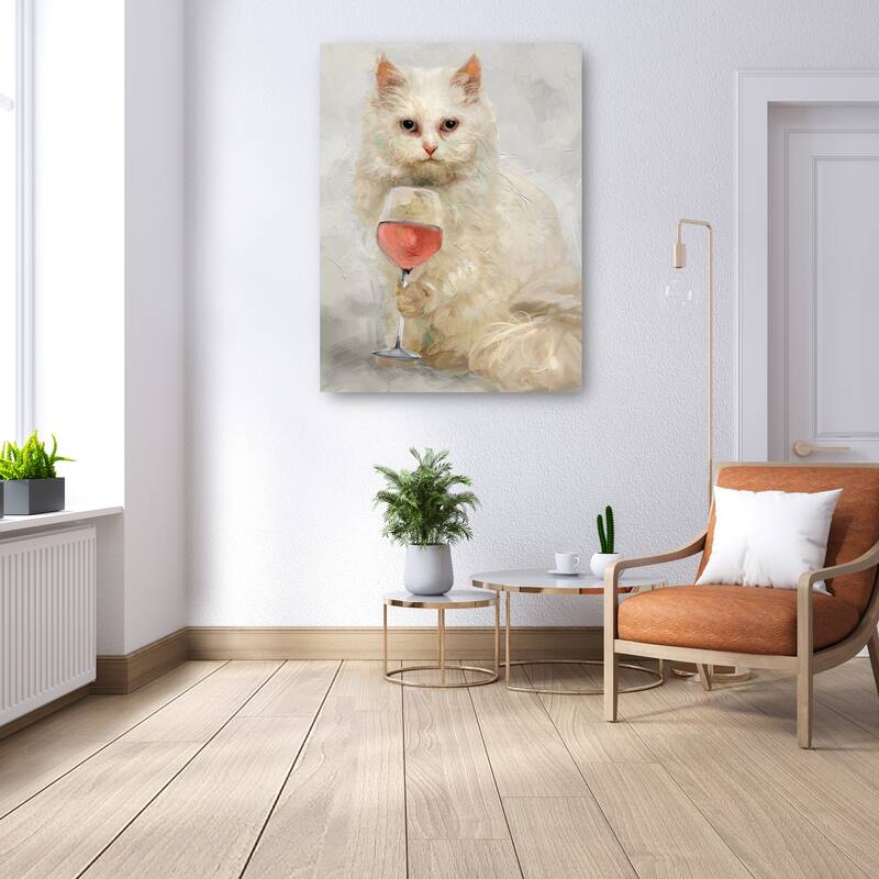 Happy Hour Feline By Studio Arts Canvas Art Print