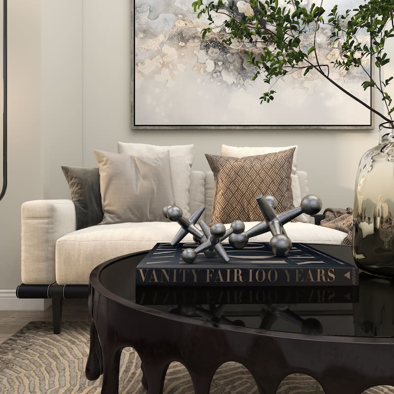 Gray Metal Jack Decorative Sculpture (Set of 3)