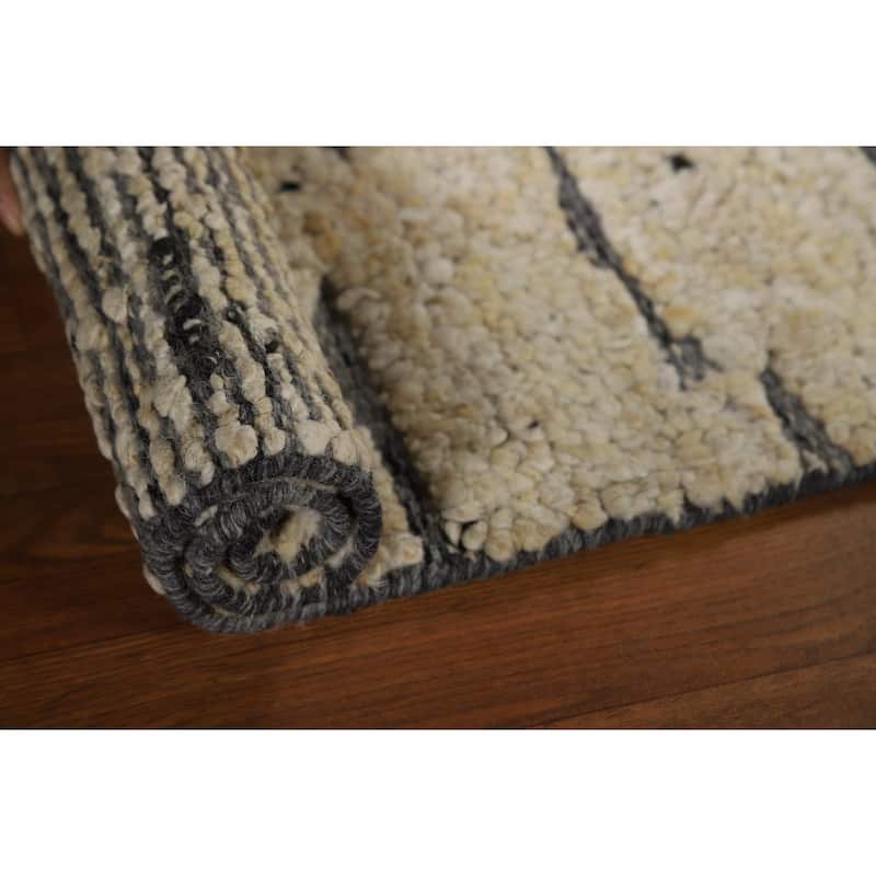 Abstract Moroccan Oriental Accent Rug Handmade Wool Carpet - 2'0"x 3'0"