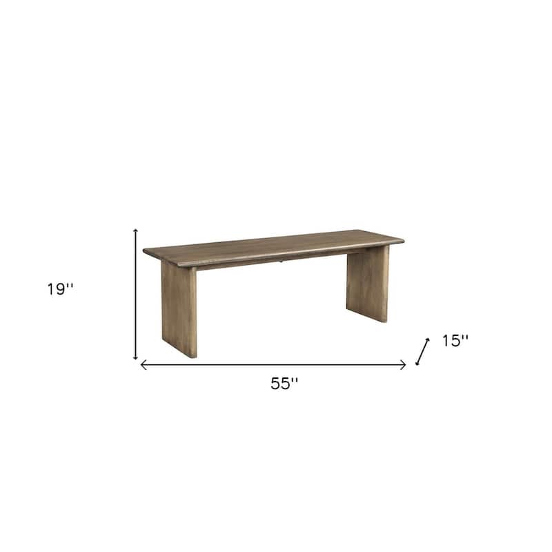 HomeRoots 55" Brown Solid Wood Dining Bench - 55' X '19' X '15