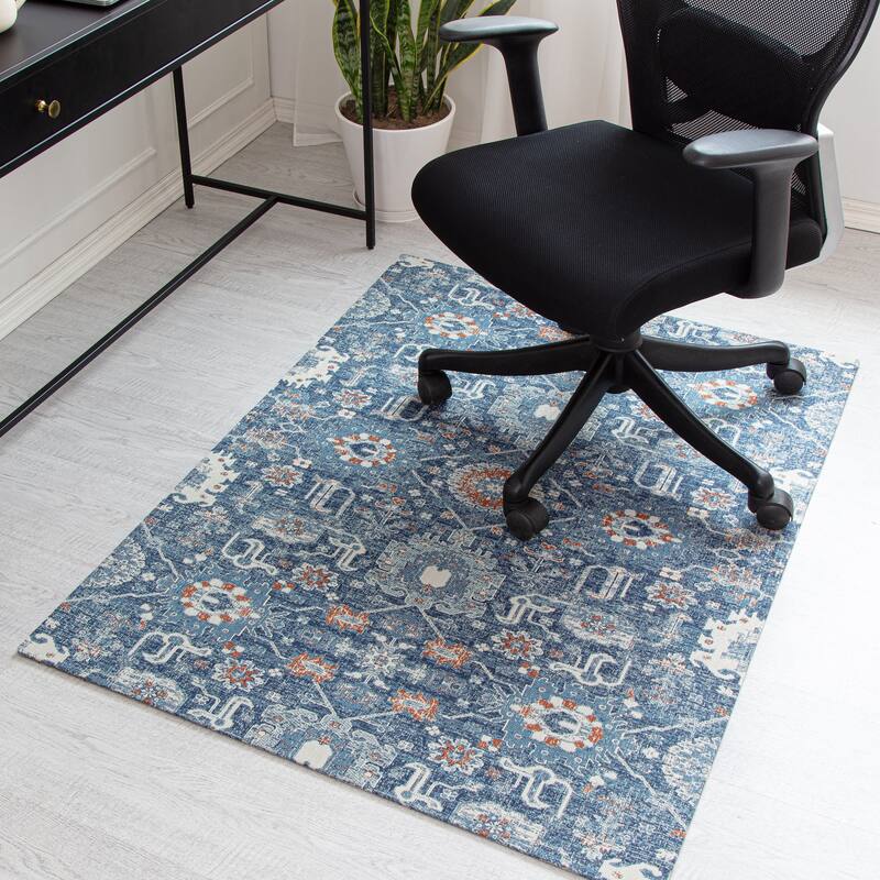 Jani 36"x48" Rug'd Chair Mat-Rug Style Office Chairmat for Carpet & Hard Floors| 0.25" Thick |Non-Slip, Foldable Desk Chair Mat