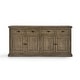 preview thumbnail 3 of 10, Caleb 4-Drawer 4-Door Reclaimed Pine Sideboard, Distressed Brown