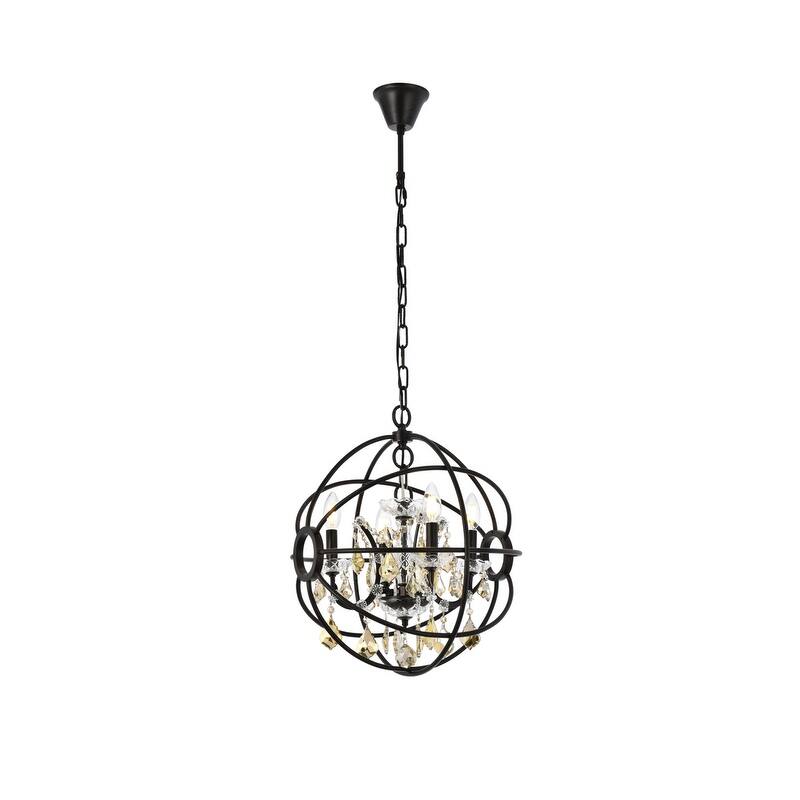 Royce Edge 4 light Dark Bronze Pendant - dark bronze (royal cut golden teak crystals) - dark bronze (royal cut golden teak crystals)