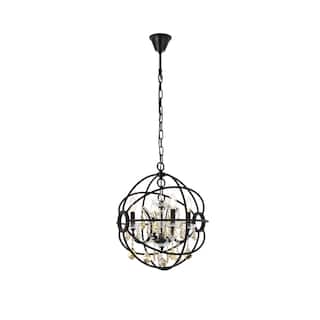 Royce Edge 4 light Dark Bronze Pendant - dark bronze (royal cut golden teak crystals)