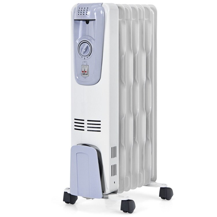 1500W Electric Oil Filled Radiator with 4 Bottom Wheels - 10 x 13.5 x 25  (L x W x H) - On Sale - Bed Bath u0026 Beyond - 35181019