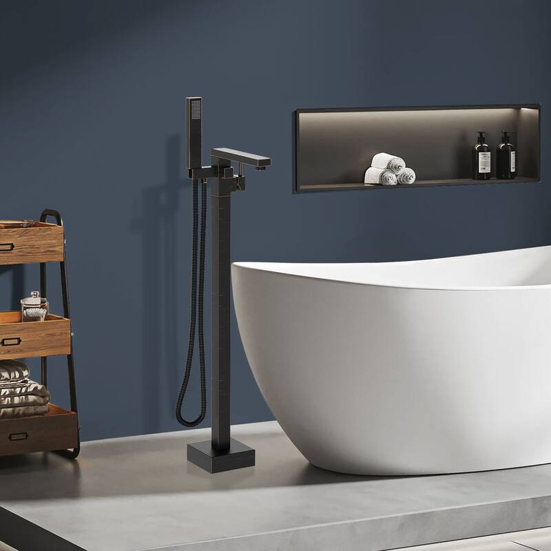 Topcraft Floor Mounted Bathtub Filler with Handheld Showerhead
