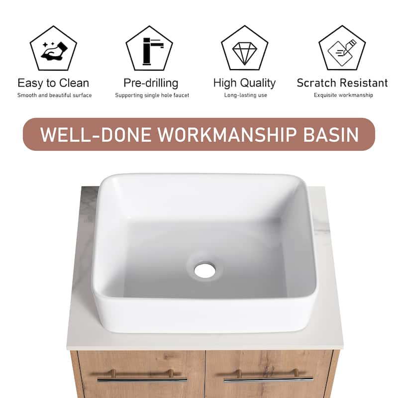 BNK 24"/30" Single Sink Bathroom Vanity with Soft Close Door, Modern Floating Vanity