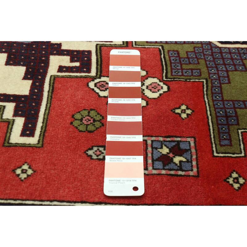 ECARPETGALLERY Hand-knotted Kayseri Vintage Red Wool Rug - 3'6 x 5'2