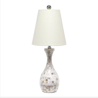 Elegant Designs Seashell Mosaic Look Table Lamp - 10"L x 10"W x 25"H