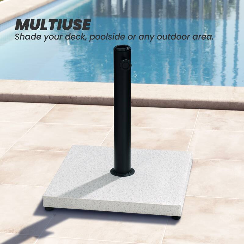 Umbrella Base Holder Square Weighted Stand for Outdoor Market Umbrella, Cement Concrete Steel