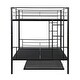 preview thumbnail 12 of 12, Black Full over Full Metal Bunk Bed with Trundle, No Box Spring Needed, Easy Assemble