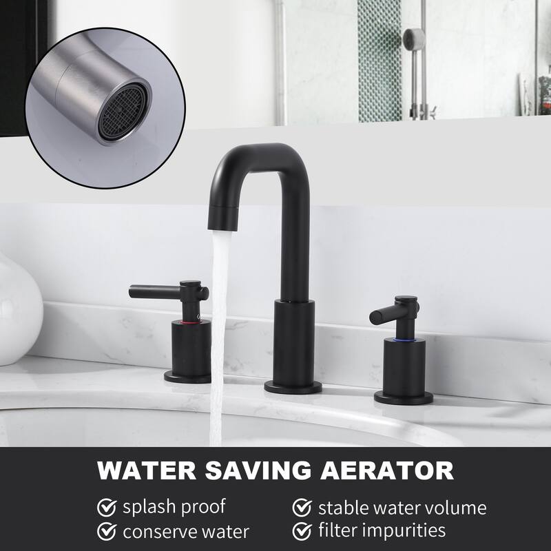 WOWOW 8 in. Widespread Double Handle Bathroom Faucet