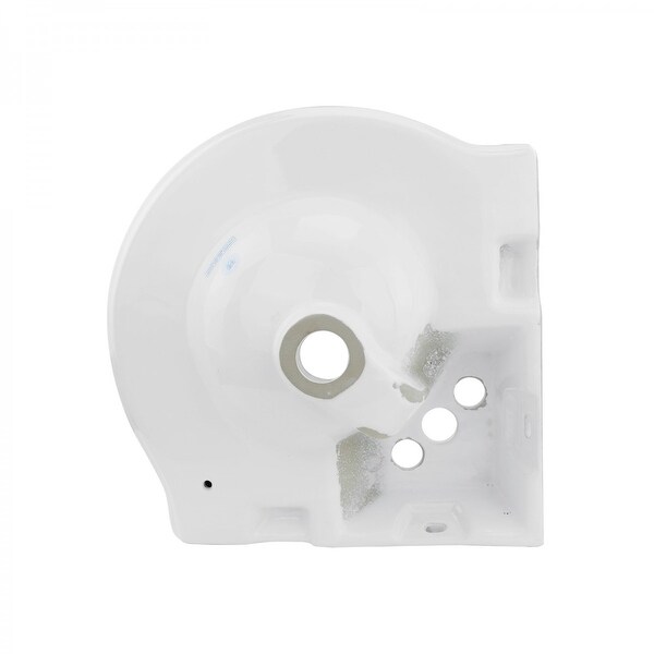 Portsmouth White Porcelain Corner Pedestal Sink with