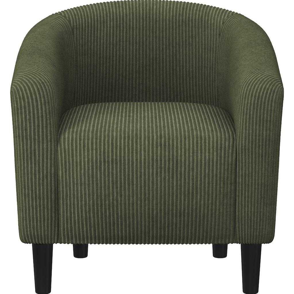 Yaheetech Upholstered Corduroy Fabric Accent Chair Barrel Chair