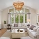 preview thumbnail 9 of 17, Dimmable 8-Light Hand-Woven Rattan Tiered Chandelier