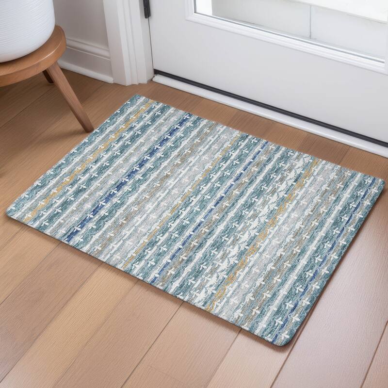 Machine Washable Indoor/ Outdoor Stripe Bramlage Chantille Rug