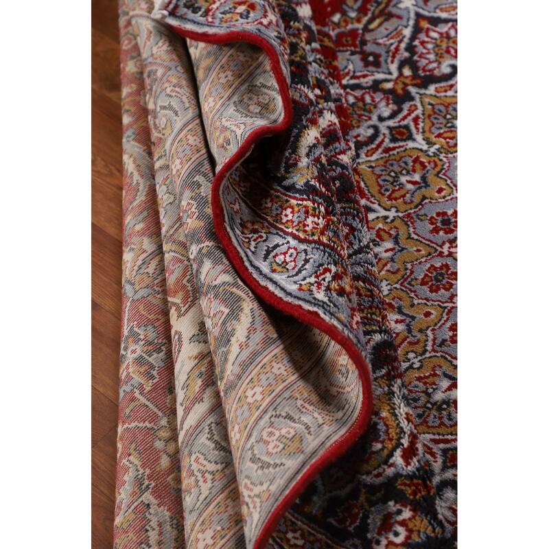 Traditional Red Kashan Turkish Rug Machine-Made Living Room Carpet - 9'7" x 12'6"