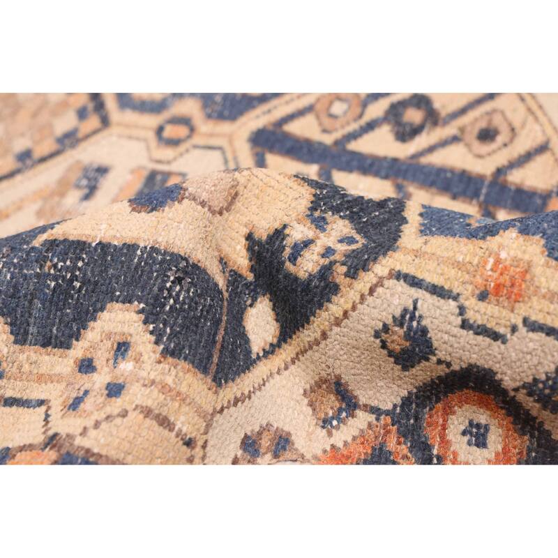 ECARPETGALLERY Hand-knotted Antalya Vintage Dark Navy Wool Rug - 6'8 x 9'9