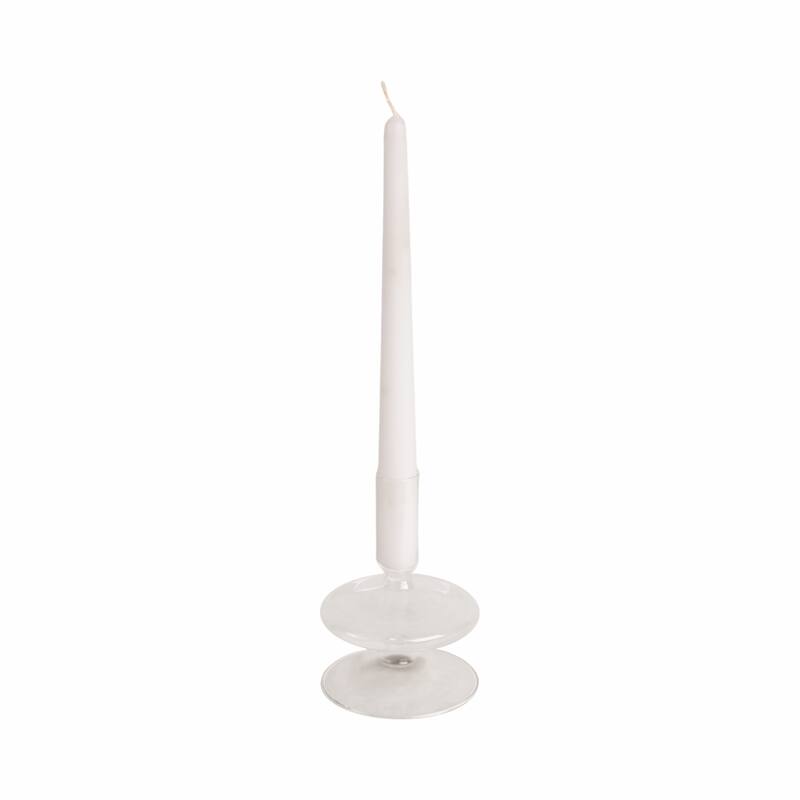 Modern Bubble Glass Candle Holder with Rounded Accent Base