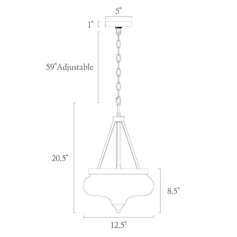 Rella Modern Farmhouse Urn 12 inch Pendant Teardrop Glass Kitchen Island Chandelier Adjustable Lights