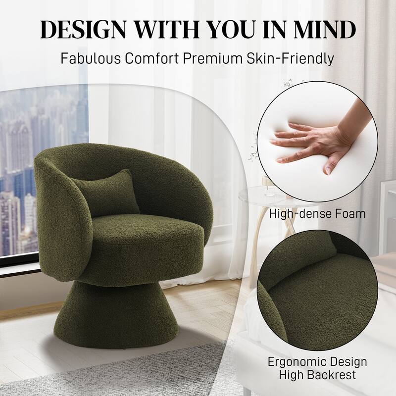 Ouyessir 360 Degree Swivel Cuddle Barrel Sofa Chairs