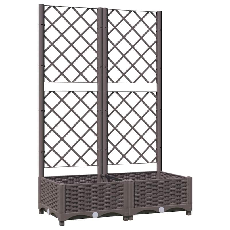 vidaXL Garden Planter with Trellis Plant Pot Flower Box Raised Bed Outdoor PP