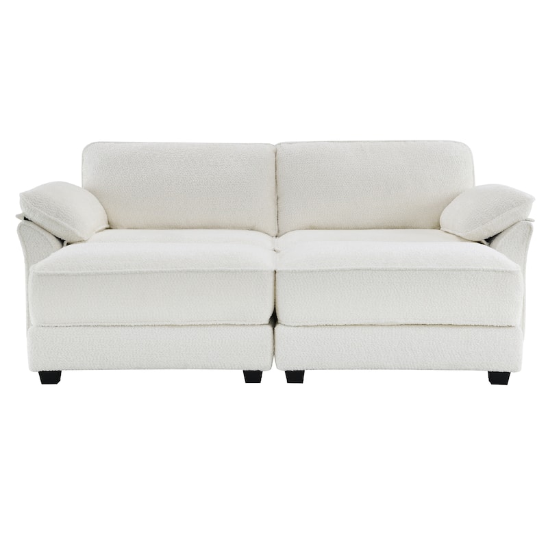 81'' Convertible 4-Seat Modular Sectional Sofa with Loveseat and Ottoman, Versatile Design for Living Room or Office