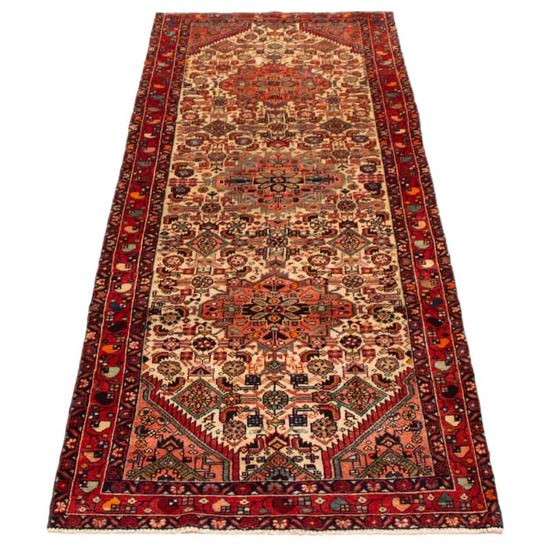 ECARPETGALLERY Hand-knotted Anadol Cream Wool Rug - 3' 7" x 10' 3"